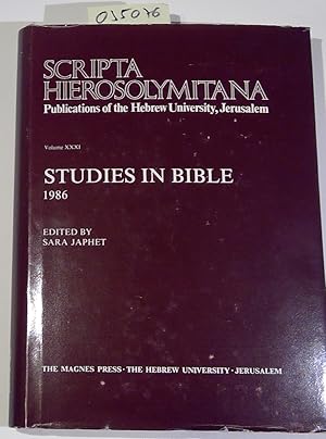 Imagen del vendedor de Studies in Bible. Scripta Hierosolymitana, Volume XXXI a la venta por Antiquariat Trger