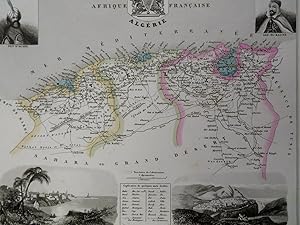 Algeria French Colony North Africa Algiers Constantine 1850 Devilliers map