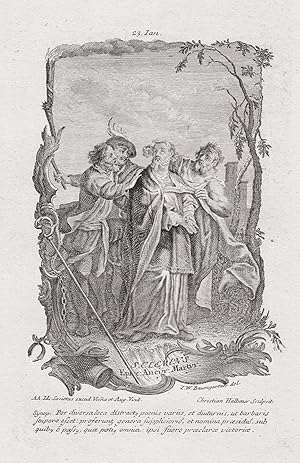 Bild des Verkufers fr S. Clemens Martyr" - Heiliger Clemens I / Papa Clemente I / Heiligenbild Holy Card / Geburtstag / Birthday zum Verkauf von Antiquariat Steffen Vlkel GmbH