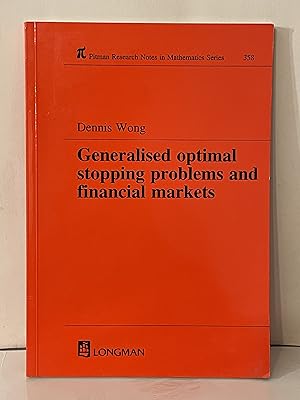 Seller image for Generalized Optimal Stopping Problems and Financial Markets (Chapman & Hall/CRC Research Notes in Mathematics Series) for sale by Lavendier Books