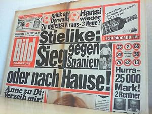 BILD ZEITUNG : Donnerstag, 1. Juli 1981.