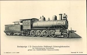 Ansichtskarte / Postkarte Brasilianische Eisenbahn, Dampflokomotive, 1D Zweizylinder Nassdampf Gü...