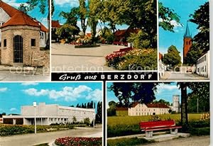 Postkarte Carte Postale 73864764 Berzdorf Wesseling Teilansichten Kirche Schule Park Ruhebank