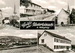 Postkarte Carte Postale 73864745 Unterleinach Leinach Bayern Motiv mit Blick zur Kirche Haus Berg...