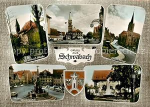 Postkarte Carte Postale 73866343 Schwabach Kirche Koenigsplatz Spitalberg Marktplatz Brunnen Schi...