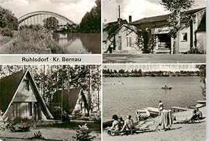 Seller image for Postkarte Carte Postale 73867809 Ruhlsdorf Bernau Kanal mit Eisenbahnbruecke Kaufhalle Bungalowsiedlung for sale by Versandhandel Boeger