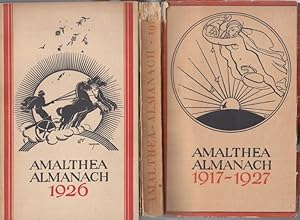 Seller image for Amalthea Almanach 1926 und Jubilums-Almanach 1917 - 1927. - Aus dem Inhalt: Gottfried Keller - Morgen / Julius Rodenberg: Die psychologischen Grundlagen der neuen Buchkunst / Julius Lange: Vom Kunstwert / Oskar Mitis: Kronprinz Rudolf / Jonas Kreppel: Die Juden nach dem Weltkriege / Benedetto Croce: Walter Scott / Hans Schliemann: Karikatur Anton Bruckner // Kobald: Beethovens Wiener Frauenkreis / Schwerdfeger: Lob und Herkommen der Stadt Wien / Stifter: Idealismus und Realismus in der Kunst / Muschg: Babylon / Flp-Miller: Der kollektive Mensch. - for sale by Antiquariat Carl Wegner