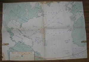 Bord-Wetterkarte Nr. 4. Nordatlantischer Ozean, Maßstab 1 : 20.000.000 auf 30° und 60° N. Schiff:...