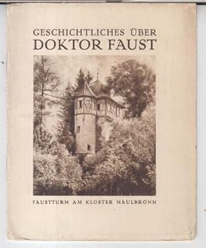 Imagen del vendedor de Geschichtliches ber Doktor Faust. a la venta por Antiquariat Carl Wegner