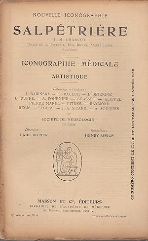 Bild des Verkufers fr Nouvelle Iconographie de la Salptrire n6, Novembre-Dcembre 1910 zum Verkauf von PRISCA