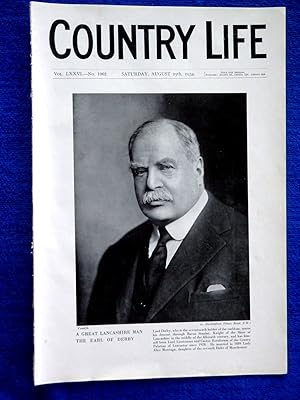 Bild des Verkufers fr Country Life magazine. No 1962. 25th August 1934. Chetham's Hospital and Library, Manchaster (Pt 1 of 2). Portrait of The Earl of Derby., Old Timber Architecture in Lancashire and Cheshire (7 pics), Brooksby Hall for sale. zum Verkauf von Tony Hutchinson