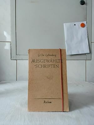 Immagine del venditore per Ausgewhlte Schriften. Georg Christoph Lichtenberg. Hrsg. v. Barbara Neubauer. venduto da Ralf Bnschen