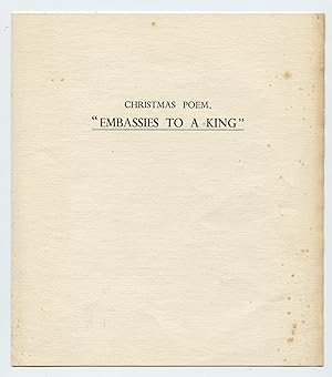 Bild des Verkufers fr Christmas Poem. "Embassies to a King" zum Verkauf von Attic Books (ABAC, ILAB)