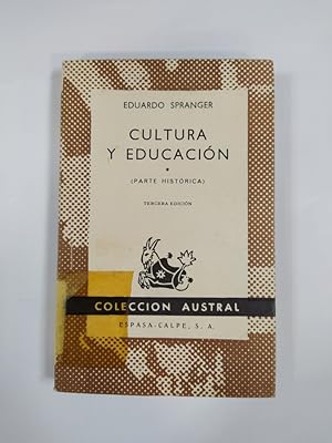 Imagen del vendedor de CULTURA Y EDUCACIN. PARTE HISTRICA. COLECCIN AUSTRAL N 824. a la venta por TraperaDeKlaus