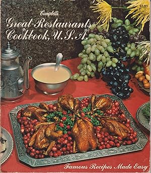 Bild des Verkufers fr Campbell's Great Restaurants Cookbook, U.S.A. zum Verkauf von Robinson Street Books, IOBA