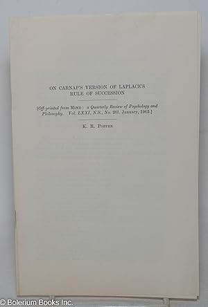 On Carnap's Version of Laplace's Rule of Succession