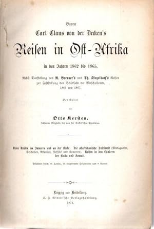 Bild des Verkufers fr Reisen in Ost-Afrika in den Jahren 1862 - 1865 (Nur Band 2). Bearbeitet von Otto Kersten. zum Verkauf von nika-books, art & crafts GbR