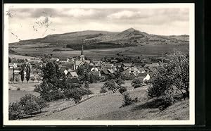 Ansichtskarte Poppenhausen /Rhön, Ortsansicht mit Wasserkuppe