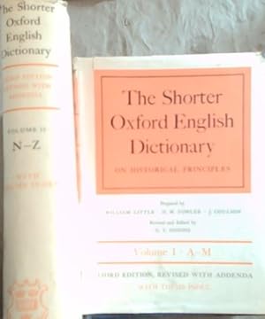 Immagine del venditore per The Shorter Oxford English Dictionary on Historical Principles (Two Volumes) venduto da Chapter 1