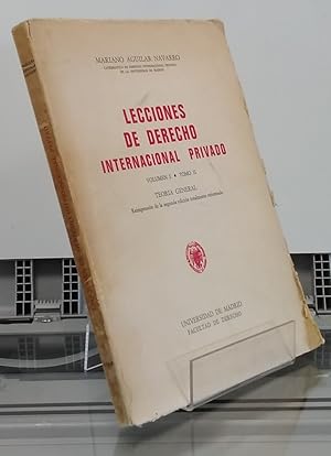 Bild des Verkufers fr Lecciones de derecho administrativo internacional privado volumen I o 1, tomo II o 2: teora general. Segunda edicin totalmente reformada zum Verkauf von Librera Dilogo