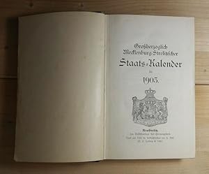 Großherzoglich Mecklenburg-Strelitzscher Staats-Kalender für 1903 [Staatskalender] . 1903