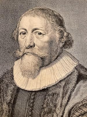 [Antique portrait print, engraving, 1643] Portrait of Simon Bisschop, Episcopius, published 1643,...