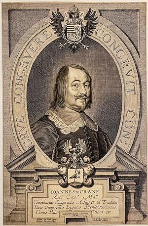 [Antique portrait print, engraving, 1648/1697] Portrait of Joannes Crane, published 1648/1697, 1 p.