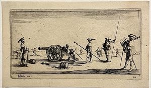 Antique print, etching | Soldiers exercising [Soldaten in oefening], published ca. 1650, 1 p.