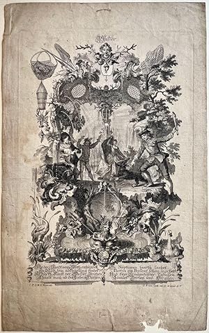 [Antique print, engraving] Allegory of the element of Water: Wasser, published ca. 1750, 1 p.