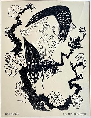 [Original woodcut] Roofvogel, Bird of prey by J.T. ten Klooster, published before 1940, 1 p.