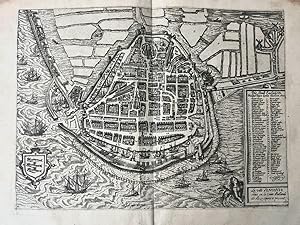 Image du vendeur pour [Antique city view, 1581] Die Stadt Enchuijsen (Enkhuizen), published ca 1620, 1 p. mis en vente par Antiquariaat Arine van der Steur / ILAB