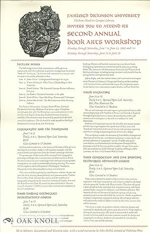 FAIRLEIGH DICKINSON UNIVERSITY INVITES YOU TO ATTEND ITS FIRST SECOND ANNUAL BOOK ARTS WORKSHOP