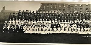 Original Panoramic Photograph of Staff and Patients at East Leeds War Hospital & Northern Command...