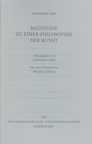 Seller image for Bausteine zu einer Philosophie der Kunst. for sale by Antiquariat Bookfarm