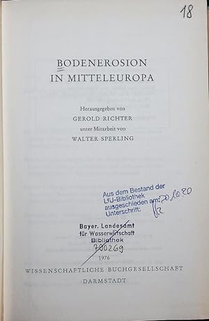 Seller image for Bodenerosion in Mitteleuropa. for sale by Antiquariat Bookfarm