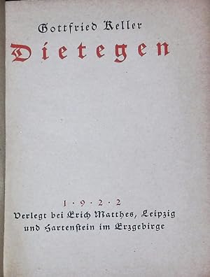 Bild des Verkufers fr Dietegen. zum Verkauf von Antiquariat Bookfarm