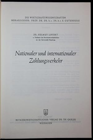 Seller image for Nationaler und Internationaler Zahlungsverkehr. Die Wirtschaftswissenschaften. for sale by Antiquariat Bookfarm