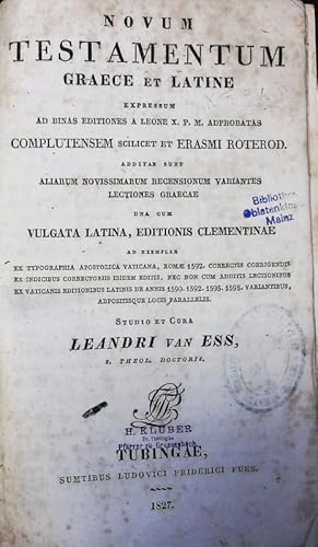 Bild des Verkufers fr Novum Testamentum graece et latine. zum Verkauf von Antiquariat Bookfarm