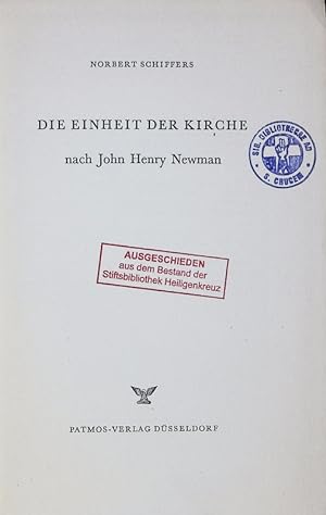 Imagen del vendedor de Die Einheit der Kirche nach John Henry Newman. a la venta por Antiquariat Bookfarm