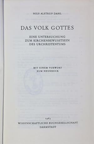 Seller image for Das Volk Gottes. Eine Untersuchung zum Kirchenbewusstsein des Urchristentums. for sale by Antiquariat Bookfarm