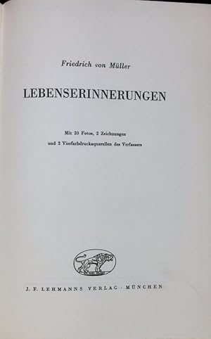 Seller image for Lebenserinnerungen. Aus dem Nachla von Rochus Freiherrn v. Liliencron. for sale by Antiquariat Bookfarm