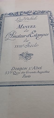 manuel de l'amateur d'estampe du XVIIIe siècle