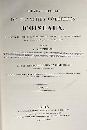 Image du vendeur pour Nouveau recueil de planches colories d oiseaux, pour servir de suite et de complment aux planches enlumines de Buffon [ ] mis en vente par JF LETENNEUR LIVRES RARES