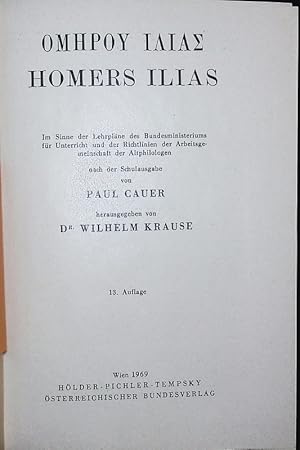 Bild des Verkufers fr Homers Ilias. zum Verkauf von Antiquariat Bookfarm
