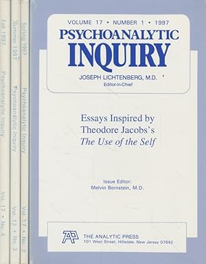 Bild des Verkufers fr ( 4 BNDE ) Psychoanalytic Inquiry: Vol. 17, No. 1-4. 1997. (= Kompletter Jahrgang). No. 1: Essays inspired by Theodore Jacobs's 'The Use of the Self', No. 2: Somatization: Bodily Experience and Mental States, No. 3: Sexual Abuse, No. 4: Psychoanalysis' Favorite Son: The Legacy of Sndor Ferenczi. zum Verkauf von Fundus-Online GbR Borkert Schwarz Zerfa