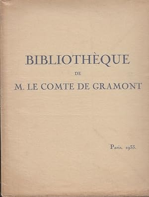 Imagen del vendedor de Catalogue de beaux livres anciens et modernes provenant de la bibliothque de M. le comte de Gramont a la venta por PRISCA