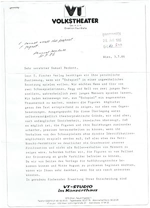 Eigenh. Vermerk und Unterschrift auf einem an ihn gerichteten Schreiben.