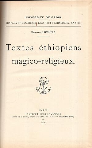 Bild des Verkufers fr Textes thiopiens magico-religieux. zum Verkauf von PRISCA