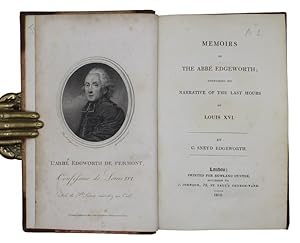 Imagen del vendedor de Memoirs of the abbe edgeworth; containing his narrative of the last hours of louis XVI a la venta por Antiquates Ltd - ABA, ILAB