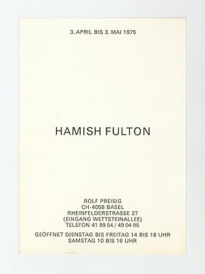 Exhibition card: Hamish Fulton (3 April-3 May 1975)